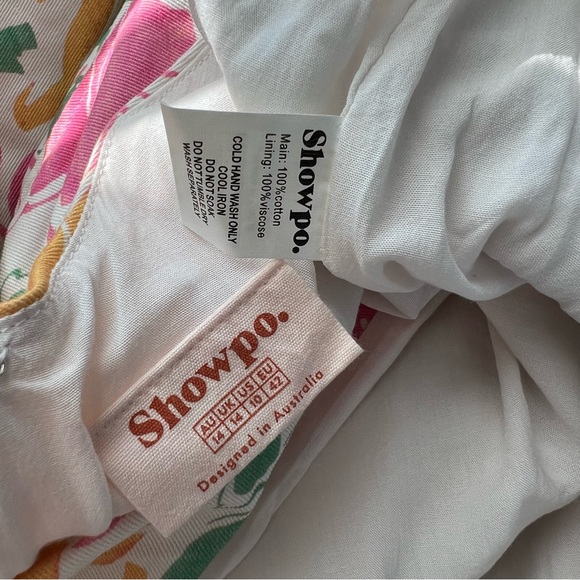 Showpo Argel Dress Electric Floral Pastel Denim Jeans Bodycon Sheath Biker 10 - Picture 11 of 12